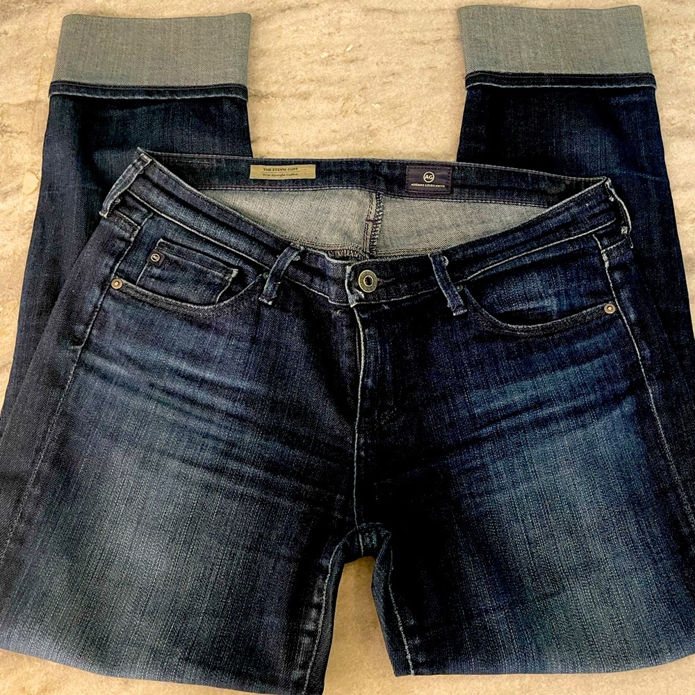 AG Stevie Cuff Slim Straight Fit Jeans, Size 28